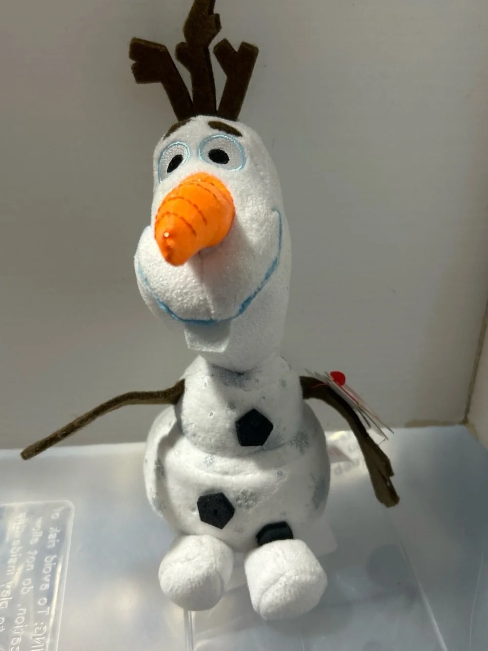 Ty Plush Snowman Toy - White, Orange, Brown